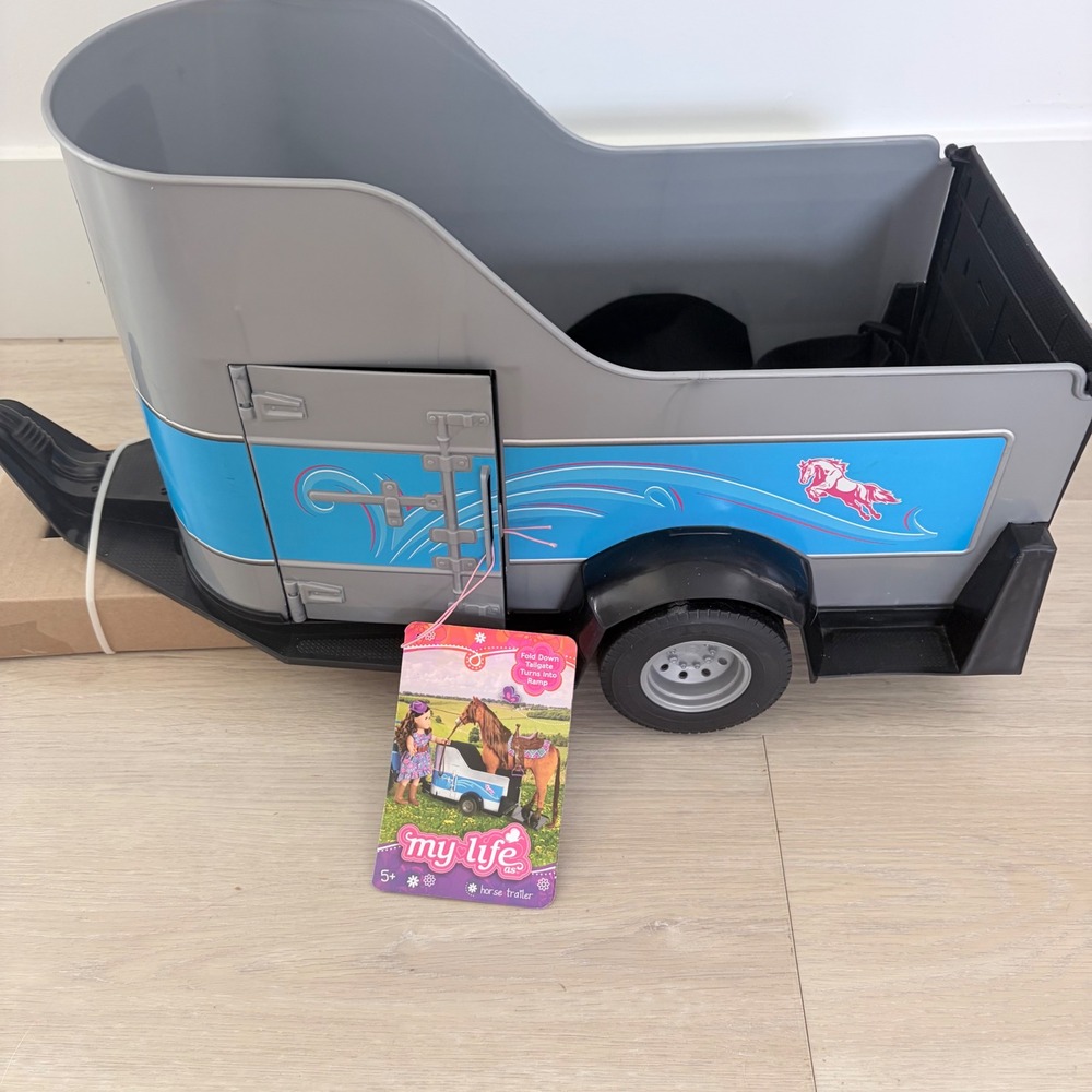 My Life As Horse Trailer for 18 inch Dolls Gray Blue Toy Accessory 2109